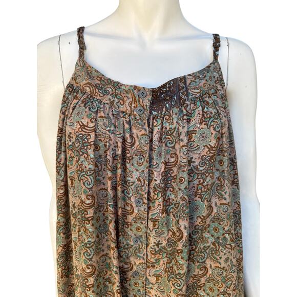 Karma Highway Boho One Size Paisley Wide Leg Jumpsuit - Picture 5 of 7